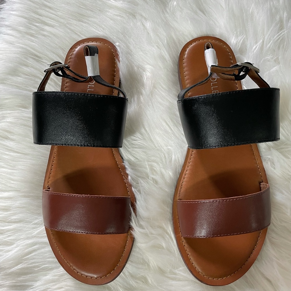 Women's Leather Double Band Sandal - Picture 2 of 8
